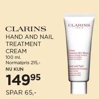 Salling CLARINS HAND AND NAIL TREATMENT CREAM 100 ml tilbud