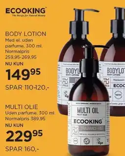 Salling ECOOKING BODY LOTION ELLER MULTI OLIE tilbud