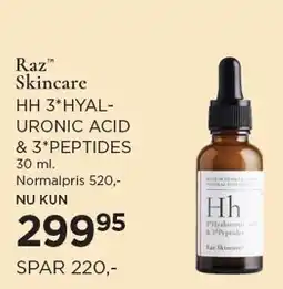 Salling HH 3* HYALURONIC ACID & 3.PEPTIDES 30 ml tilbud