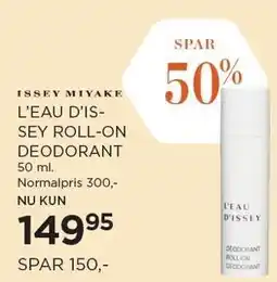 Salling L'EAU D'ISSEY ROLL-ON DEODORANT 50 ml tilbud