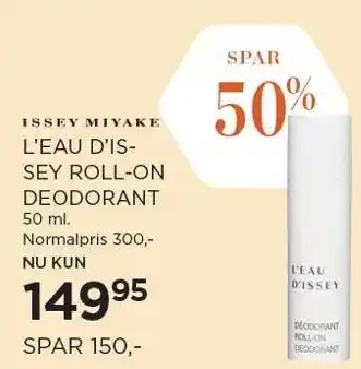 Salling L'EAU D'ISSEY ROLL-ON DEODORANT 50 ml tilbud