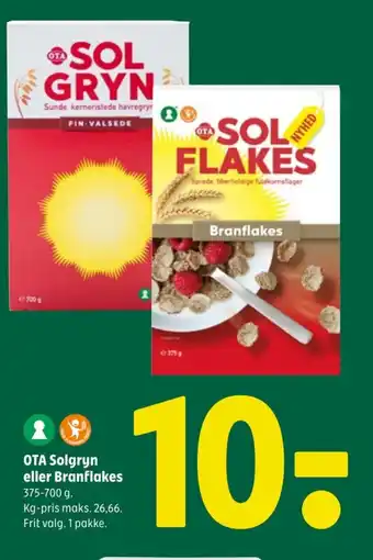 Coop 365 OTA Solgryn eller Branflakes tilbud