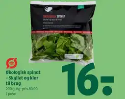 Coop 365 Økologisk spinat - Skyllet og klar til brug tilbud