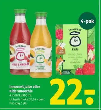 Coop 365 Innocent juice eller Kids smoothie tilbud