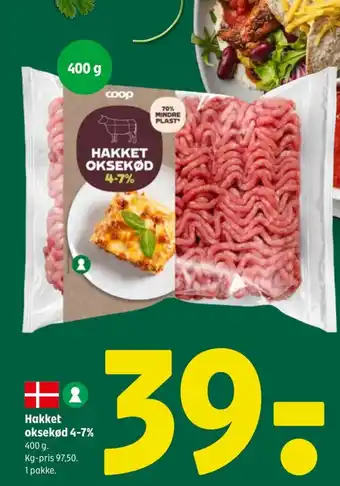 Coop 365 Hakket oksekød 4-7% tilbud