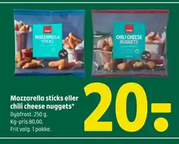 Coop 365 Mozzarella sticks eller chili cheese nuggets tilbud