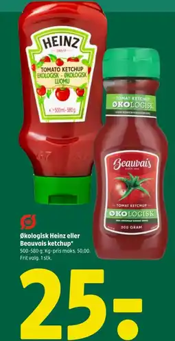 Coop 365 Økologisk Heinz eller Beauvais ketchup tilbud