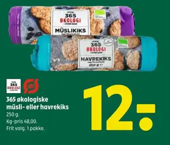 Coop 365 365 økologiske müsli- eller havrekiks tilbud