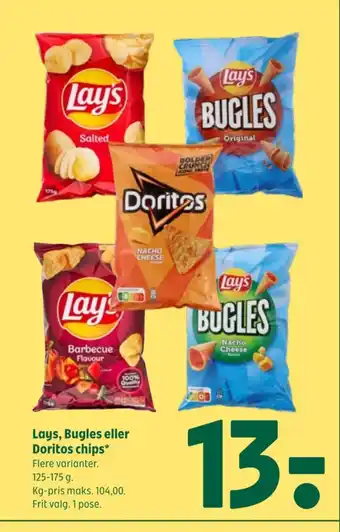 Coop 365 Lays, Bugles eller Doritos chips tilbud