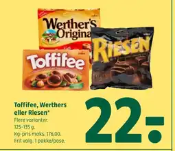 Coop 365 Toffifee, Werthers eller Riesen tilbud