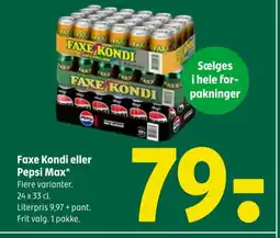 Coop 365 FAXE KONDI eller PEPSI Max tilbud