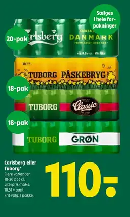 Coop 365 Carlsberg eller Tuborg tilbud