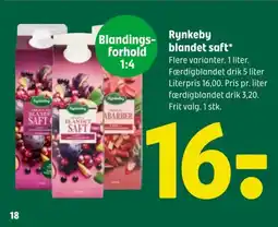 Coop 365 Rynkeby blandet saft tilbud