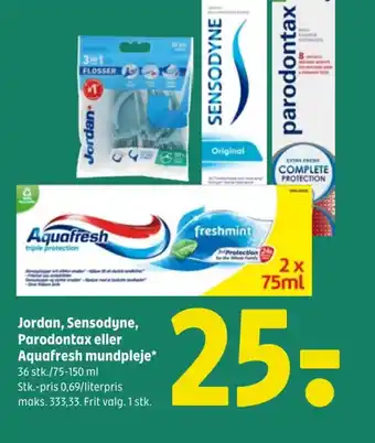 Coop 365 Jordan, Sensodyne, Parodontax eller Aquafresh mundpleje tilbud