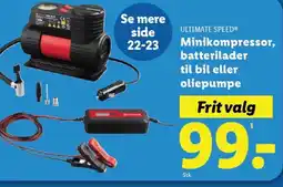 Lidl ULTIMATE SPEED® Minikompressor, batterilader til bil eller oliepumpe tilbud