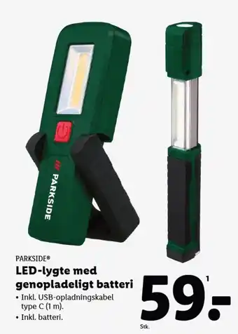 Lidl PARKSIDE® LED-lygte med genopladeligt batteri tilbud