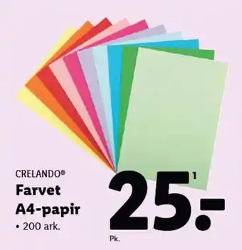 Lidl CRELANDO® Farvet A4-papir tilbud