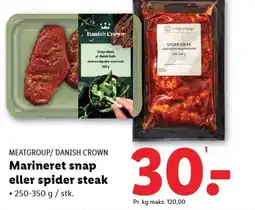 Lidl MEATGROUP/DANISH CROWN Marineret snap eller spider steak tilbud