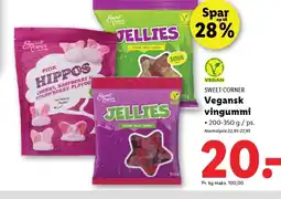 Lidl SWEET CORNER Vegansk vingummi tilbud