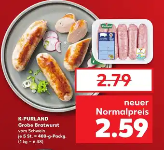 Kaufland K-PURLAND Grobe Bratwurst tilbud