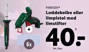 Lidl PARKSIDE Loddekolbe eller limpistol med limstifter tilbud