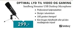 EDB Center Sandberg Streamer USB Desktop Microphone tilbud