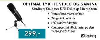 EDB Center Sandberg Streamer USB Desktop Microphone tilbud