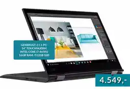 EDB Center GENBRUGT 2-I-1 PC: 14” TOUCHSKÆRM INTEL CORE i7-8650U 16GB RAM /512GB SSD tilbud