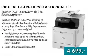 Tjdata Brother DCP-L8410CDW alt-i-én farvelaserprinter tilbud