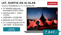 EDB Center Lenovo ThinkBook 14 2-i-1 Bærbar PC tilbud