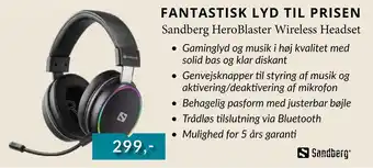 EDB Center Sandberg HeroBlaster Wireless Headset tilbud