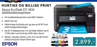 Tjdata Epson EcoTank ET-3850 multifunktionsprinter tilbud