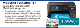 Tjdata Epson EcoTank ET-2840 Multifunktionsprinter tilbud