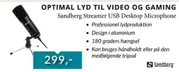 CBC Sandberg Streamer USB Desktop Microphone tilbud