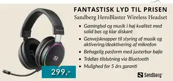 CBC Sandberg HeroBlaster Wireless Headset tilbud