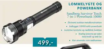 EDB Center Sandberg Survivor Torch 7-in-1 Powerbank 10000 tilbud