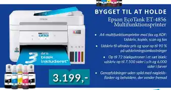 CBC Epson EcoTank ET-4856 Multifunktionsprinter tilbud