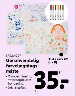 Lidl Genanvendelig farvelægningsmåtte tilbud