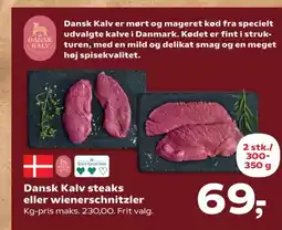 SuperBrugsen Dansk Kalv steaks eller wienerschnitzler tilbud