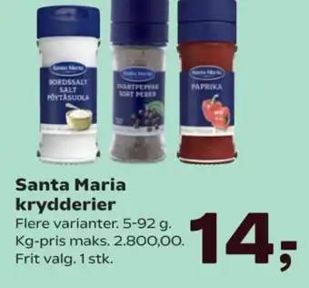 SuperBrugsen Santa Maria krydderier tilbud