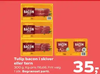 SuperBrugsen Tulip bacon i skiver eller tern tilbud