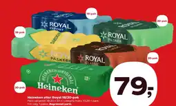 SuperBrugsen Heineken eller Royal 18/20-pak tilbud