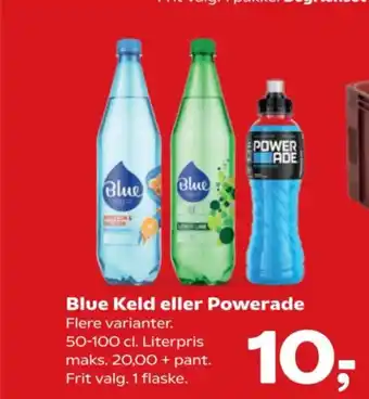 SuperBrugsen Blue Keld eller Powerade tilbud