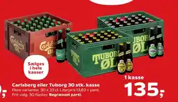 SuperBrugsen Carlsberg eller Tuborg 30 stk. kasse tilbud