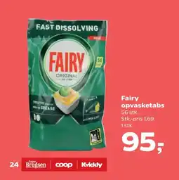 SuperBrugsen Fairy opvasketabs 56 stk. tilbud