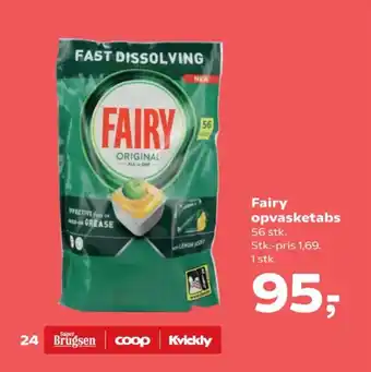 SuperBrugsen Fairy opvasketabs 56 stk. tilbud