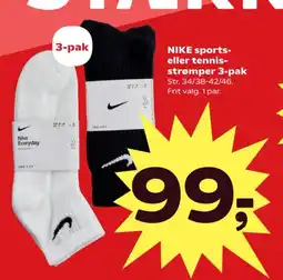 SuperBrugsen NIKE sports- eller tennis- strømper 3-pak tilbud