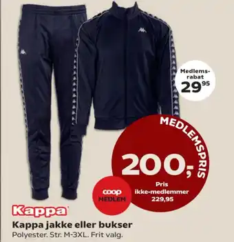 SuperBrugsen Kappa Kappa jakke eller bukser Polyester. tilbud