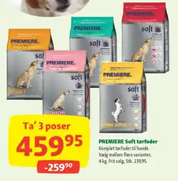 Maxi Zoo PREMIERE Soft tørfoder Komplet tørfoder til hunde. Vælg mellem flere varianter, 4 kg. Frit valg, Stk. 239,95. tilbud