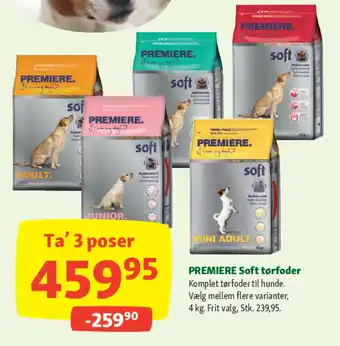 Maxi Zoo PREMIERE Soft tørfoder Komplet tørfoder til hunde. Vælg mellem flere varianter, 4 kg. Frit valg, Stk. 239,95. tilbud